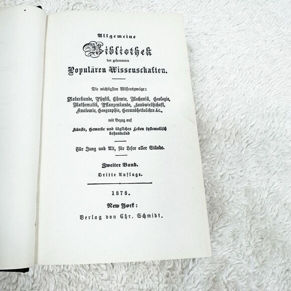 German Popular Science Library Volume 2 Natural Science Book HB 1878 - Picture 15 of 16